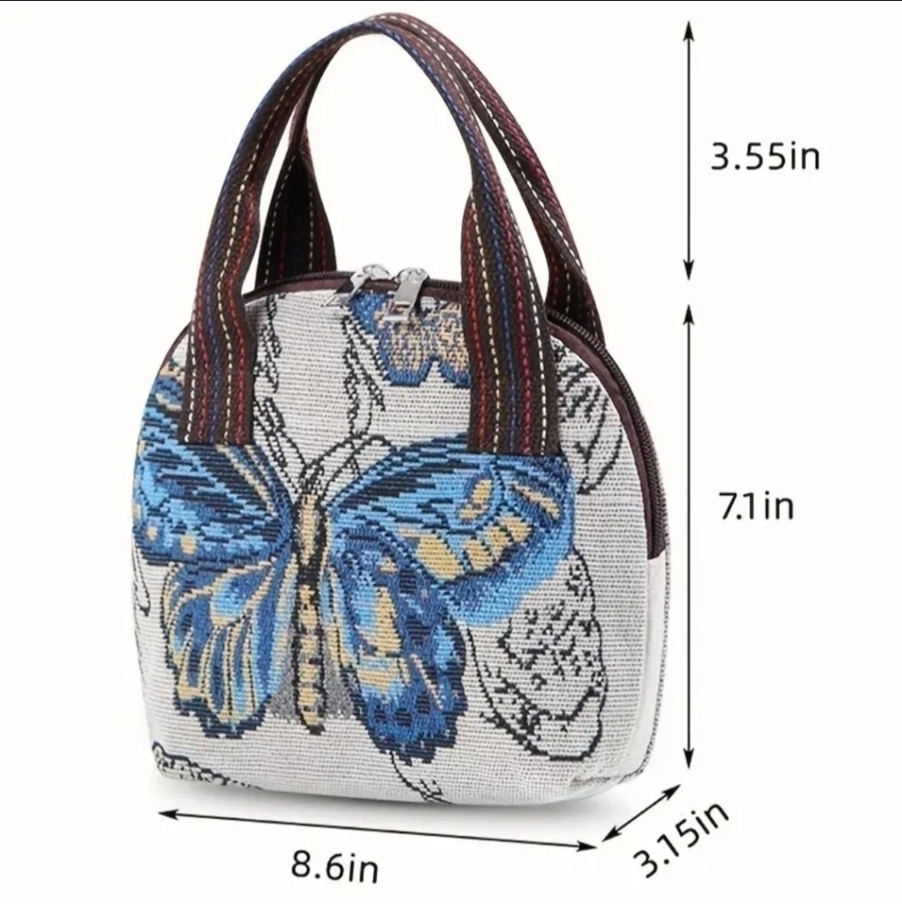 New Women's Small Blue Butterfly handbag - Picture 5 of 5